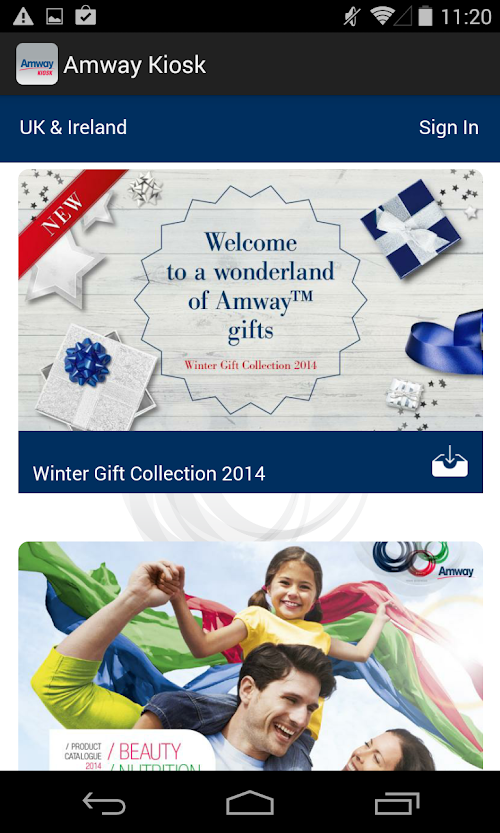 Android application Amway Kiosk Europe and Russia screenshort