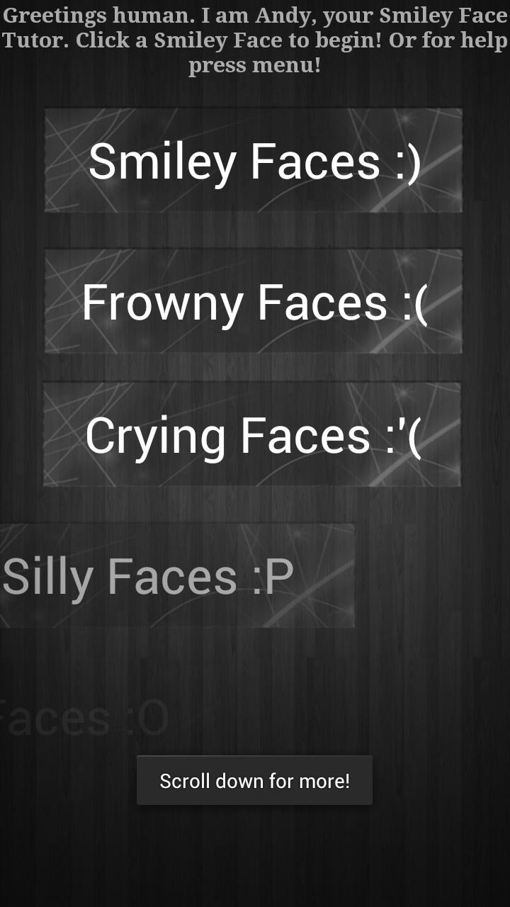 The Emoticon App =) Screen 2