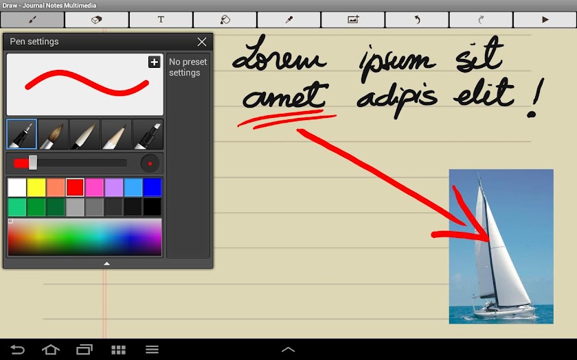 Journal Notes Multimedia Screen 3