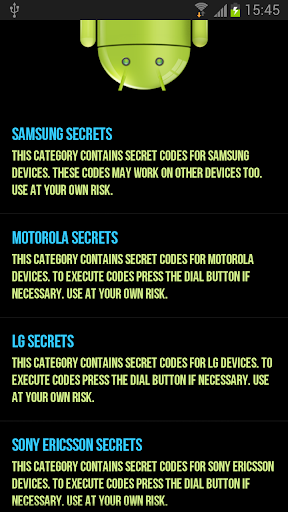 Secret Codes for Android