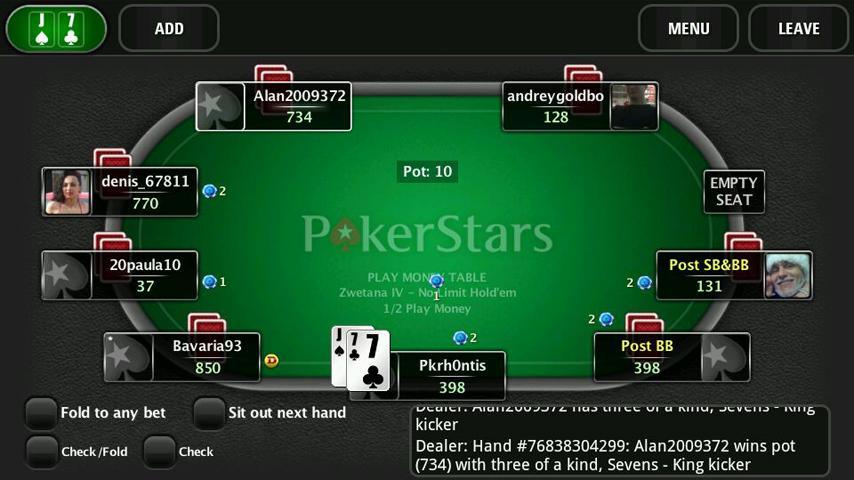 pokerstars texas hold em