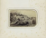 Fotoreproductie van een prent van de Koninklijke Villa in Berchtesgaden
