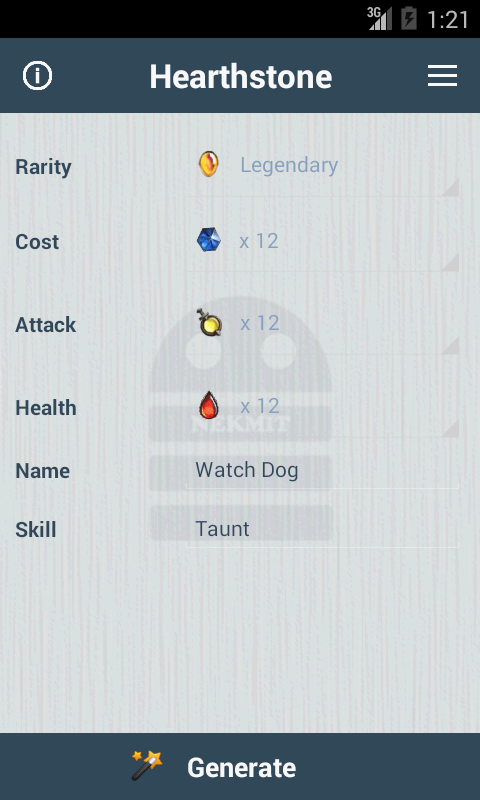 Android application Card DIY︰Hearthstone screenshort