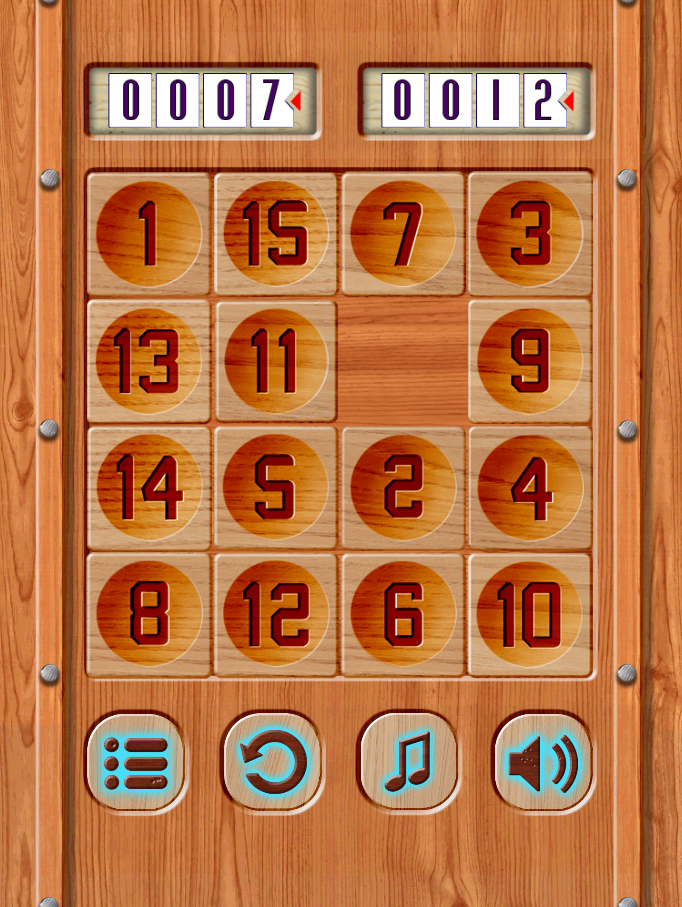 15 puzzle Screen 2