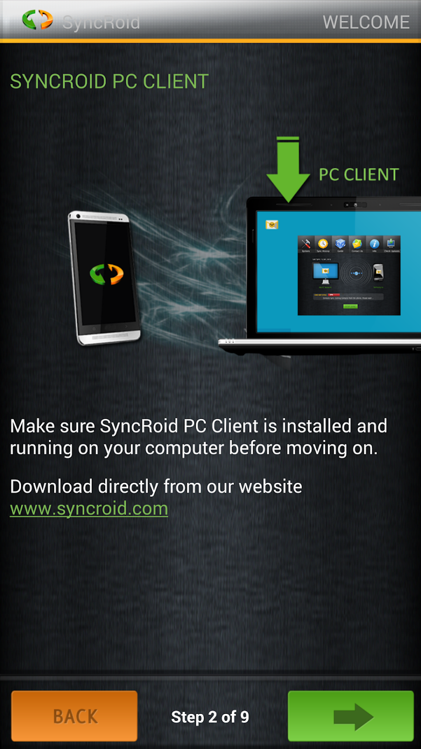SyncRoid - Outlook Sync Screen 2