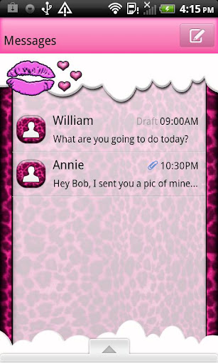 GO SMS THEME KissNLeopardCloud