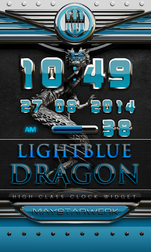 dragon digital clock lightblue