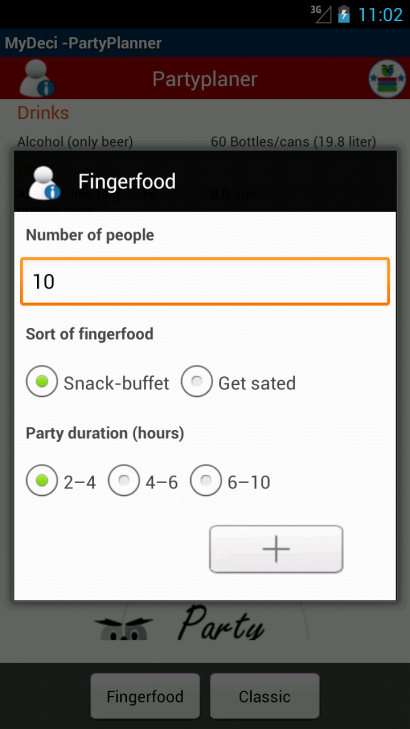 MyDeci - PartyPlaner Screen 1