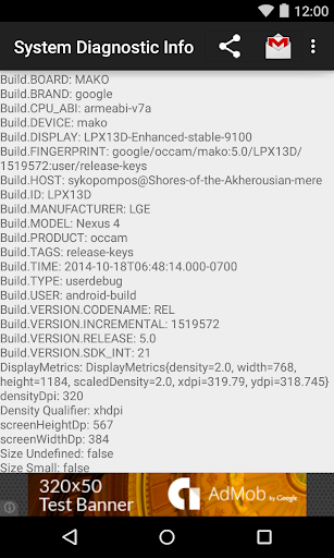 System Diagnostic Info