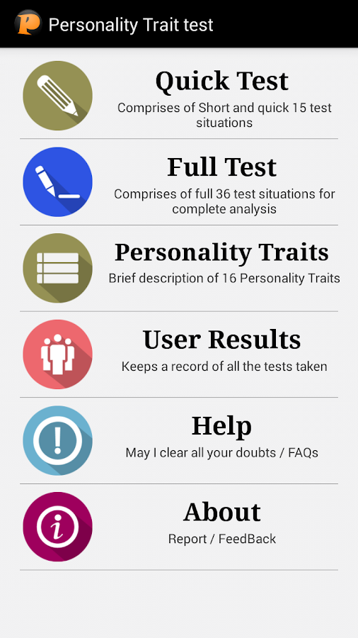 Personality Trait Test Android Apps on Google Play