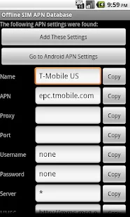 Offline SIM APN Database - screenshot thumbnail