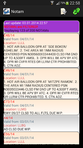 NOTAM reader