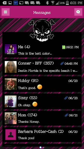 GO SMS - Luv Skulls 7