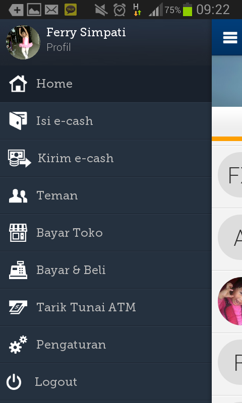 mandiri e-cash Screen 3