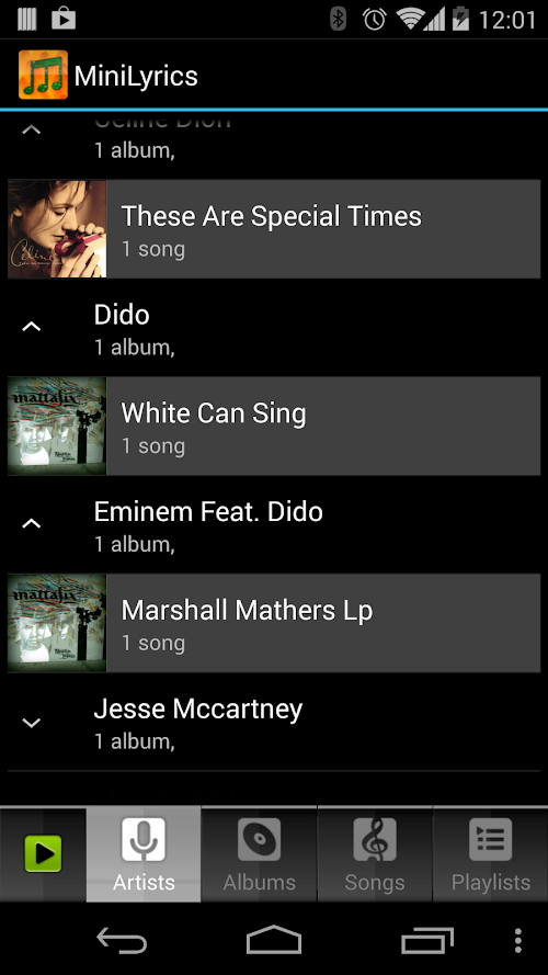 Android application Crintsoft Music Player screenshort