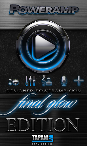 Poweramp skin Light Blue Glow