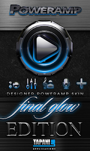 Poweramp skin Light Blue Glow v3.10