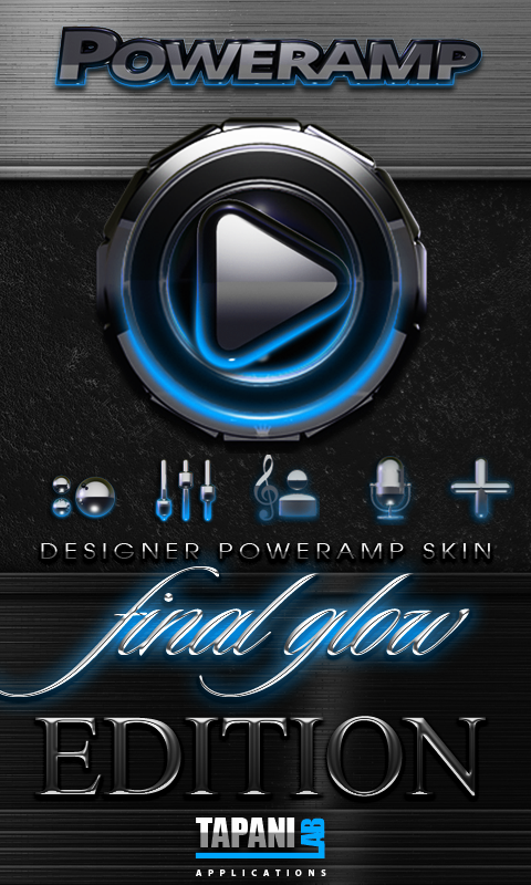 Poweramp skin Light Blue Glow Screen 1
