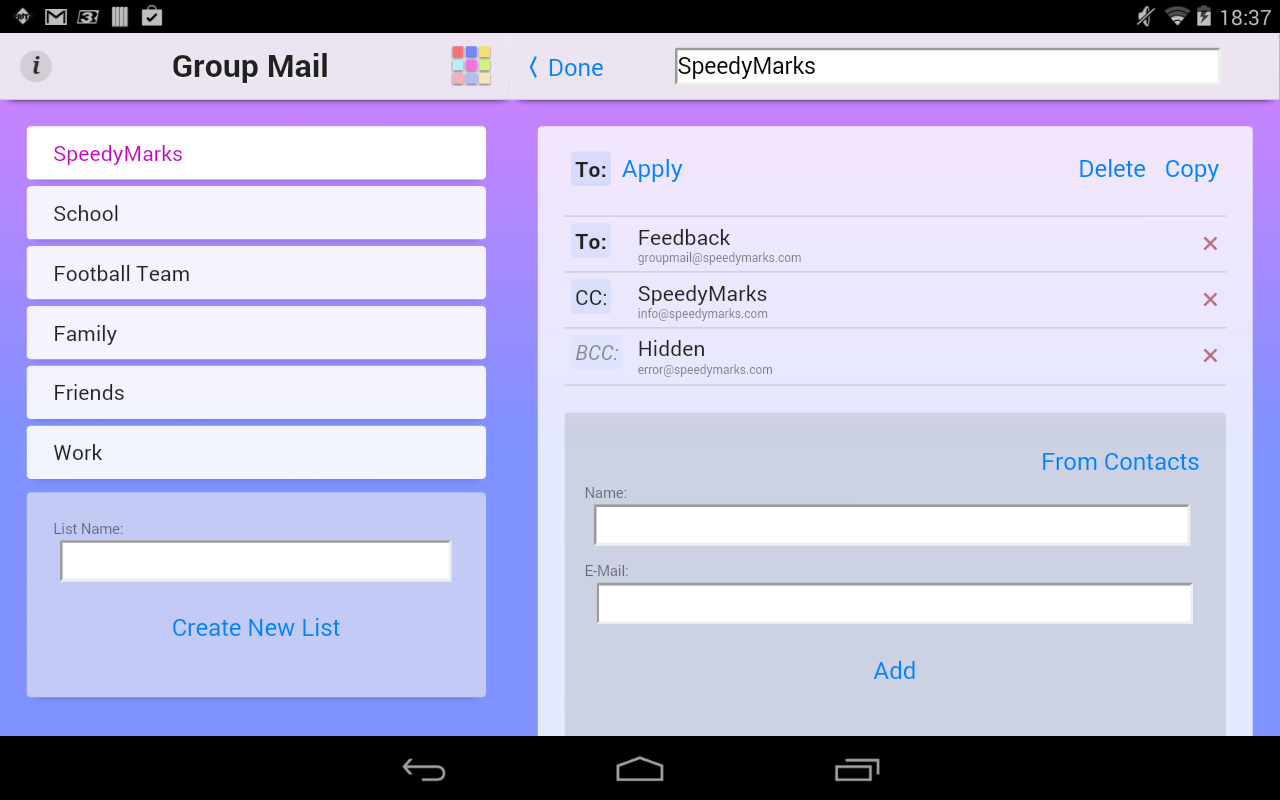   Group Mail – Capture d'écran 