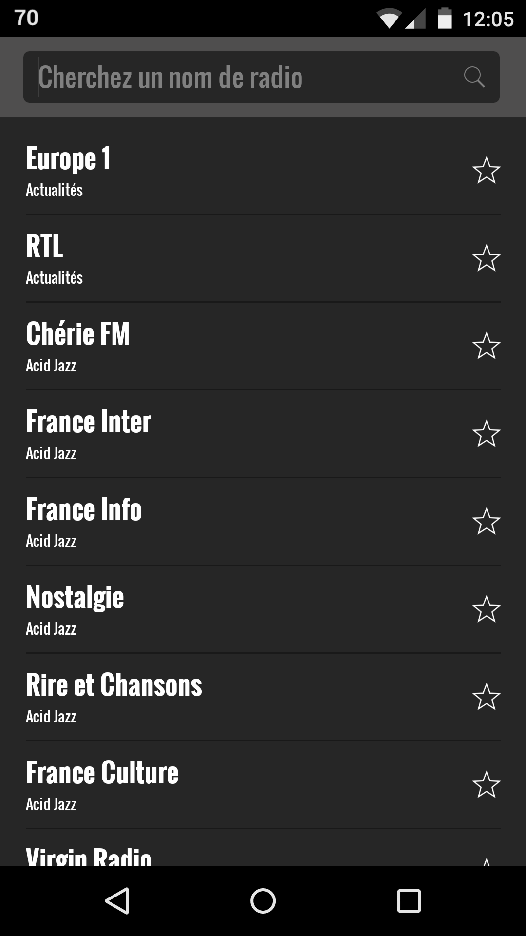 Android application French FM radios online screenshort
