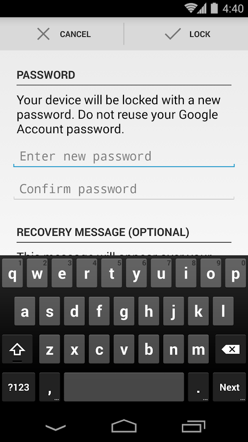   Android Cihaz Yöneticisi- ekran görüntüsü 