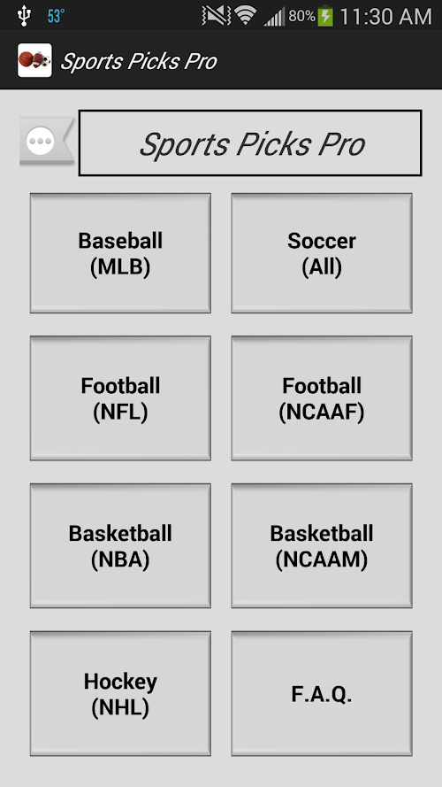 Android application Winning Sports Picks Pro screenshort
