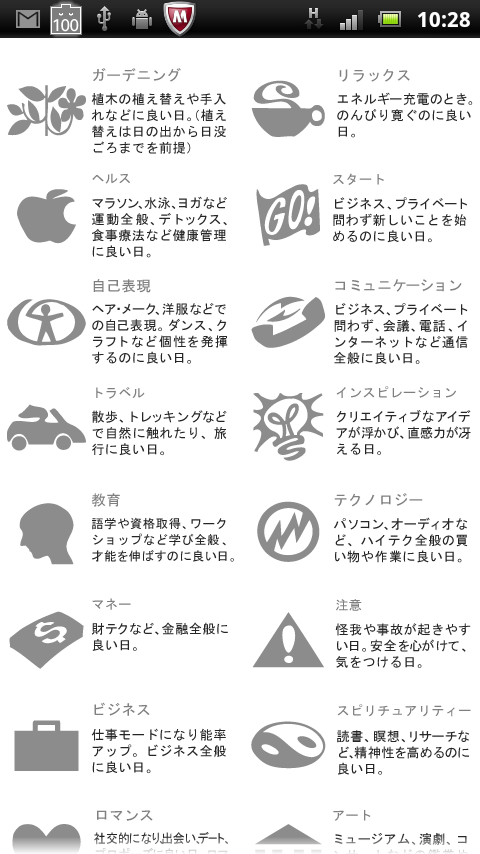 アストロアジェンダ 2015 カレンダー Screen 2