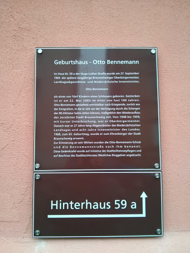 Geburtshaus Otto Bennemann