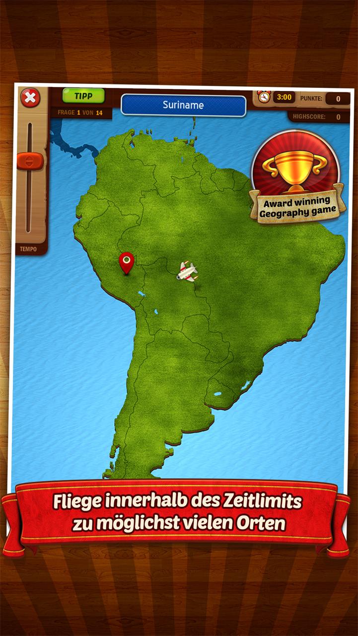 Android application GeoFlight South America screenshort