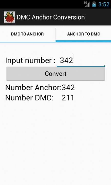 DMC Anchor Conversion Screen 2