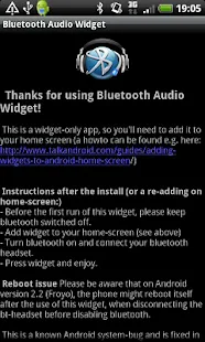 Bluetooth Audio Widget