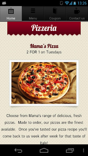 Pizza Restaurant App