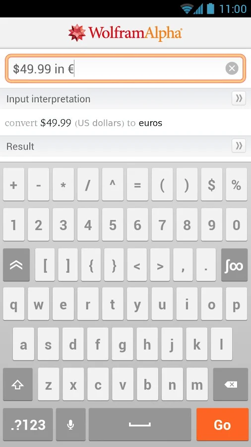   WolframAlpha: captura de tela 