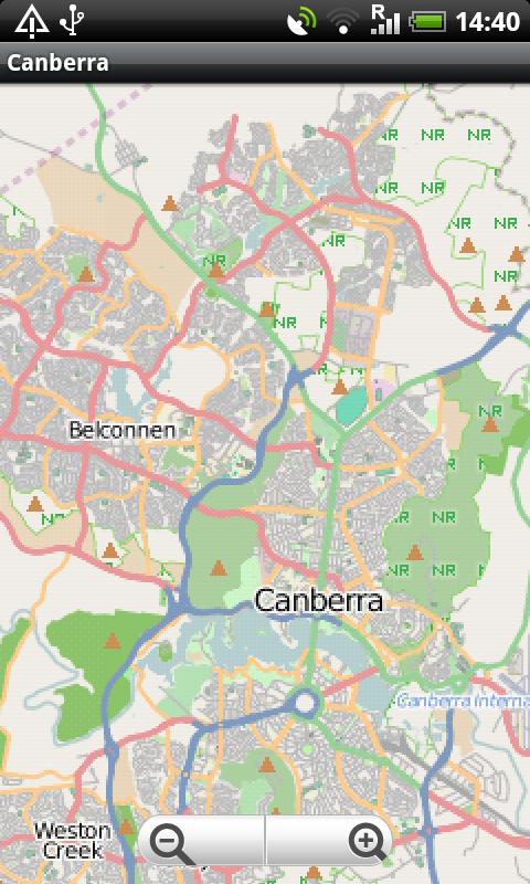 Android application Canberra Street Map screenshort