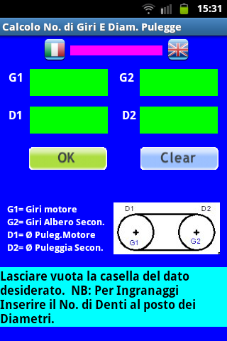 Giri Diam Pulegge Calculator