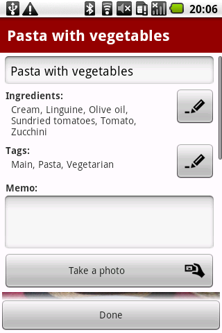 Recipe Notes Screen 3
