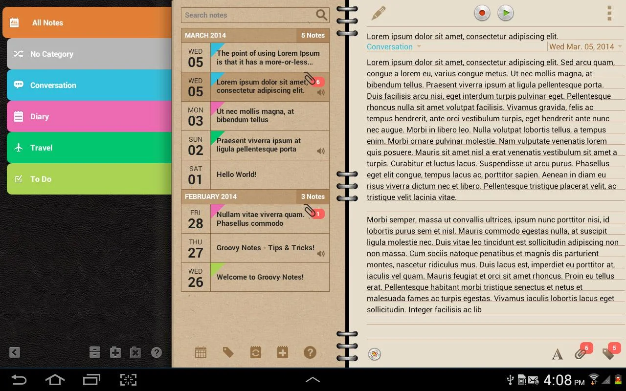    Groovy Notes - Personal Diary- screenshot  