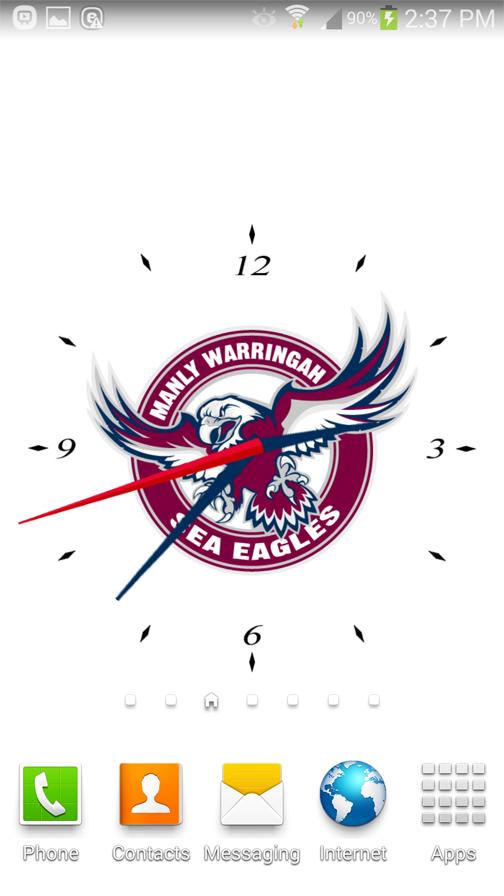 Manly Sea Eagles Analog Clock Screen 1