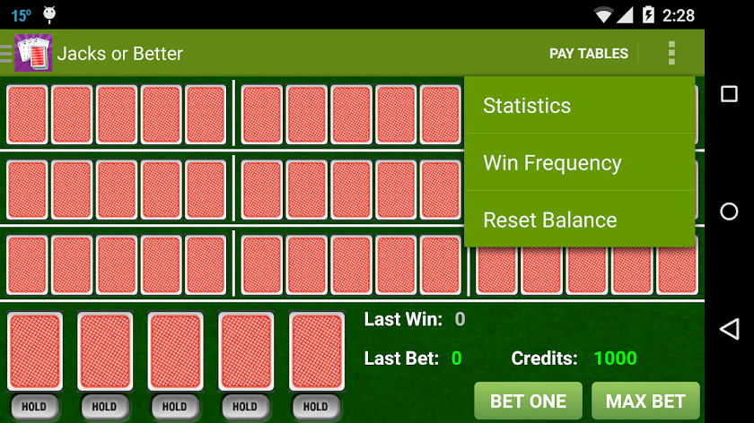 Awesome 10-Hand Video Poker Screen 2