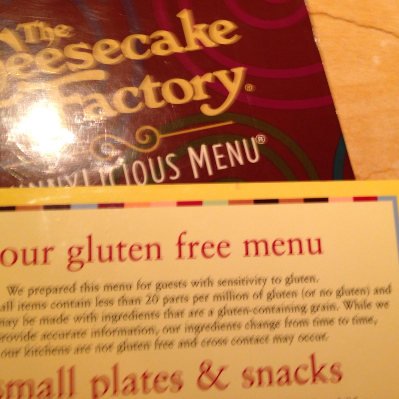 The Cheesecake Factory Gluten Free San Diego