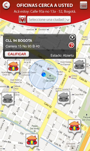 Davivienda aplicación android ios pantallazo sucursales Davivienda aplicación android ios