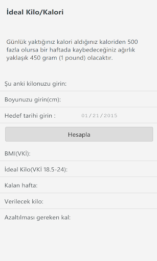 İdeal Kilo VKİ BMI