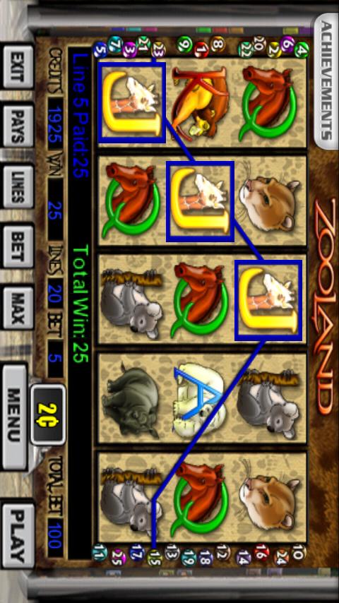 Zooland Slot Machine Screen 1