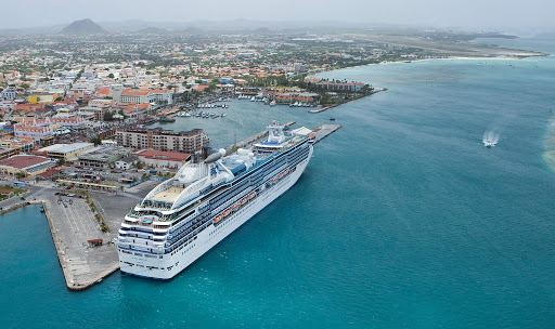 Island-Princess-in-Aruba - The Island Princess in Oranjestad Harbor, Aruba.