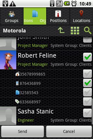 Corporate Contacts Screen 2