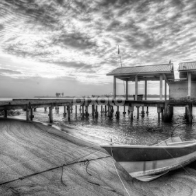 Boat at a Jetty by Wan Azizi WS - Black & White Landscapes