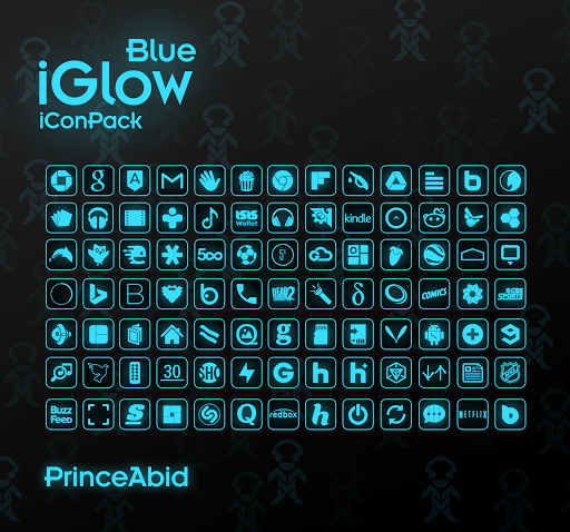 【免費個人化App】iGlow Blue Icon Pack-APP點子