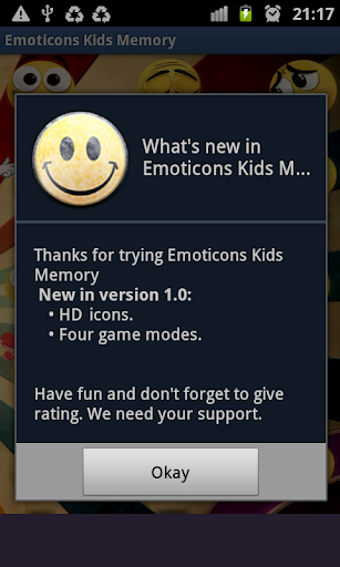Emoticons Kids Memory