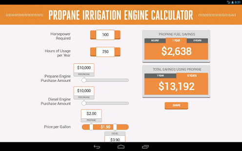Propane Irrigation Calculator - náhled