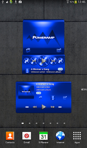 Poweramp widget BLUE METAL